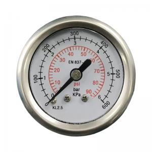 China 40mm All Stainless Steel Pressure Gauge Hydraulic Press 600kpa on sale