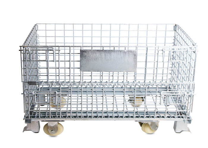 L1000mm Wire Mesh Container , Foldable Wire Mesh Pallet Cages