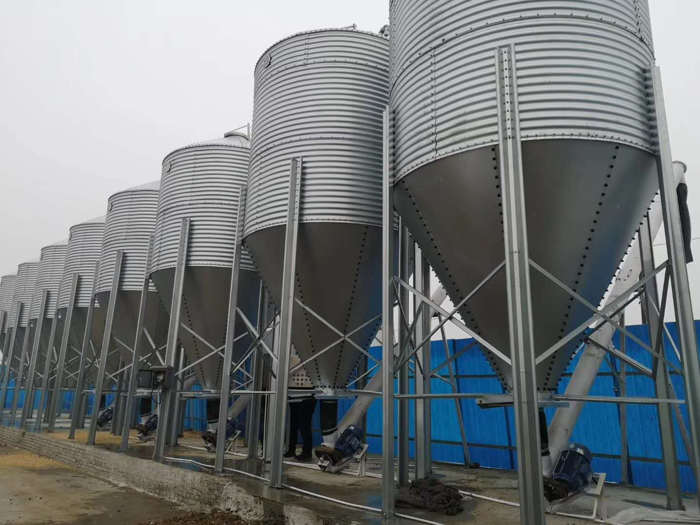 Silo Grain Bin For Livestock Feeding 275g Sqm Zinc Coated Feed