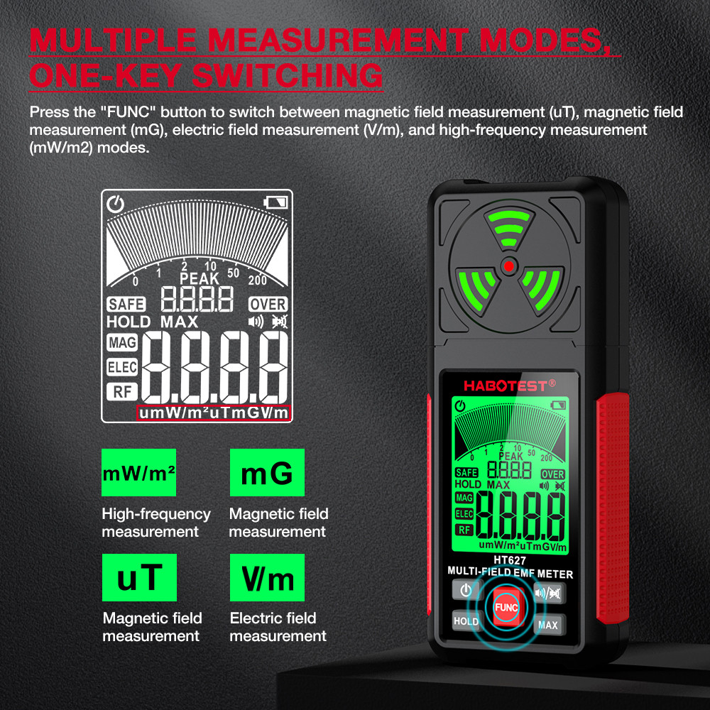 HT629 Geiger Counter Nuclear Radiation Detector X-ray Beta Gamma Radioactivity Detector For Nuclear Wastewater Tester