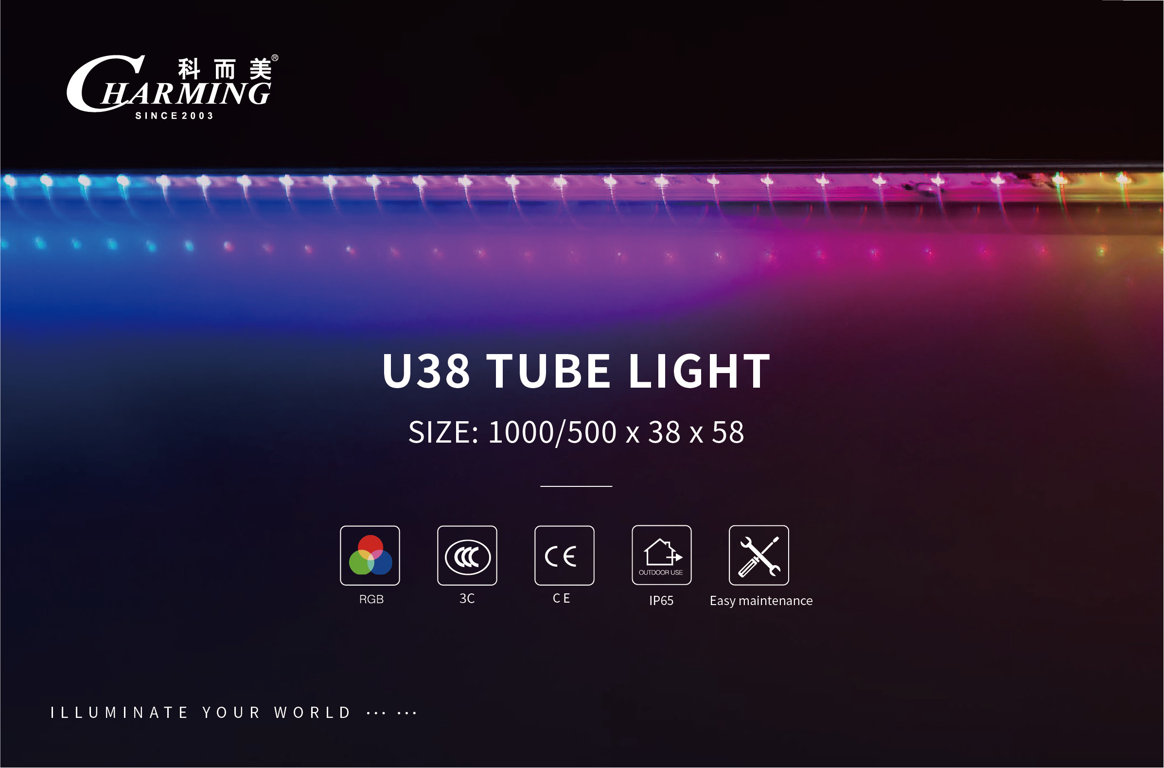 Weatherproof Outdoor LED Tube Lights DMX Control Anti Corrosion