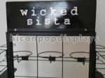Umbrella Flooring Display Stands 1600mm × 400mm Made In Black Metal With Casters