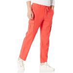 Washable Drawstring Closure Pants 44% Linen 56% Cotton Cropped Cargo Trousers