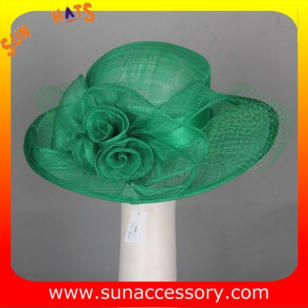 Elegant fancy Church sinamay hats for ladies ,Sinamay wide brim church hat