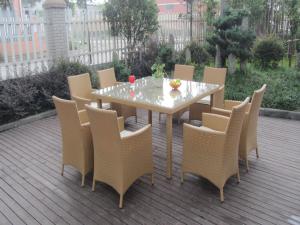 China Wicker Rattan Garden Dining Sets , Comfortable Cane Furniture wholesale