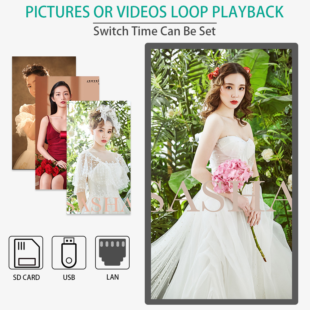 18.5 Inch HD Wall Mount Advertising Display Screen With Wi-Fi And CMS
