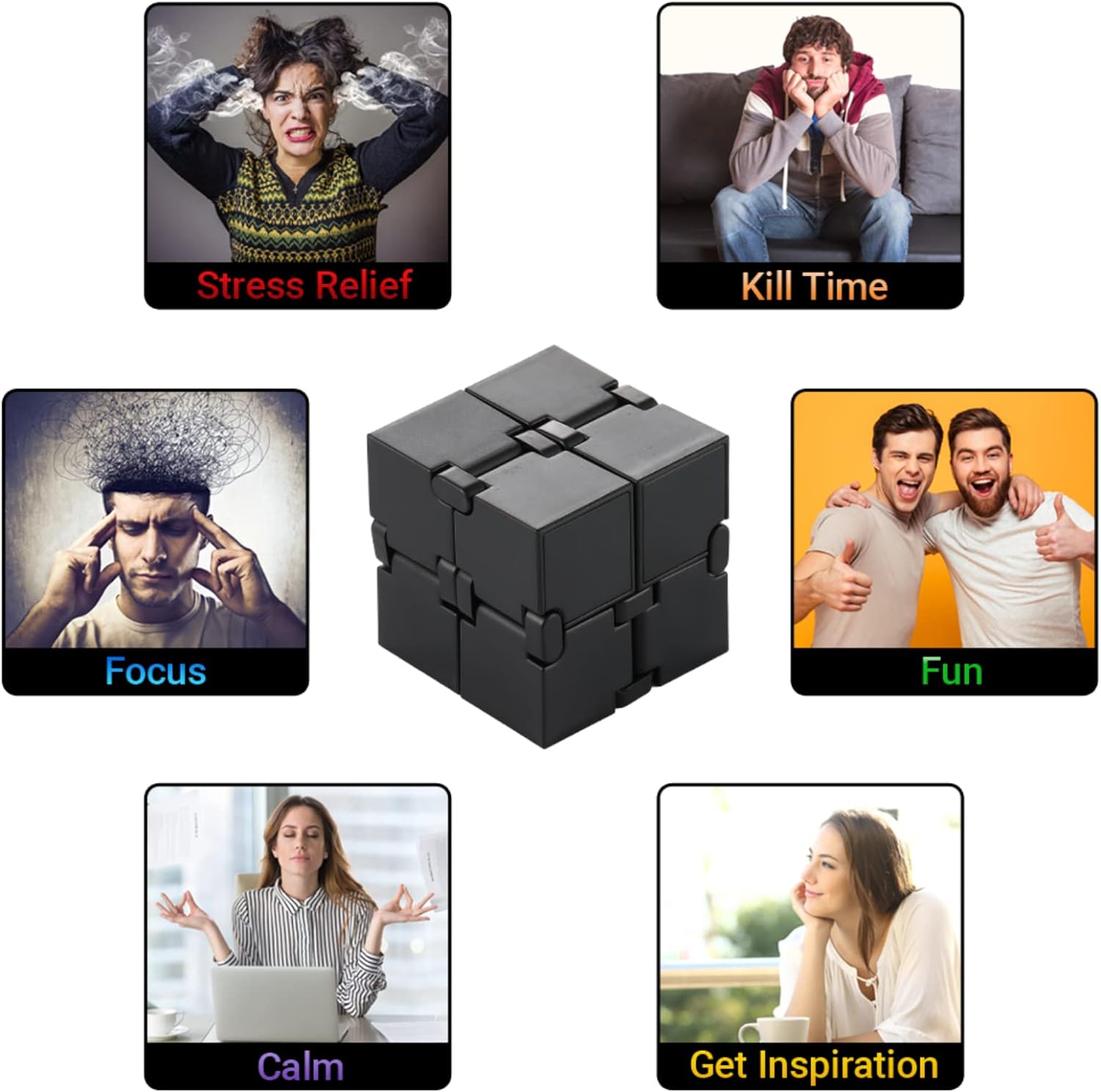 Metal Infinity Cube Sensory Fidget Toy for Stress and Anxiety Relief Release Pressure