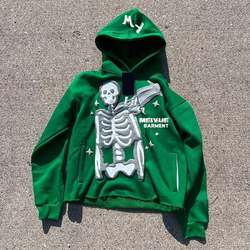 Custom Hoodies 3d Puff Print Logo French Terry No String Sweatshirts Heavy Cotton Full Face Zip up Hoodie Unisex for Men