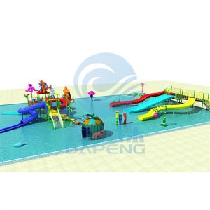 China Outdoor Water Amusement Park Playground Set Kids Fiberglass Slide Group wholesale