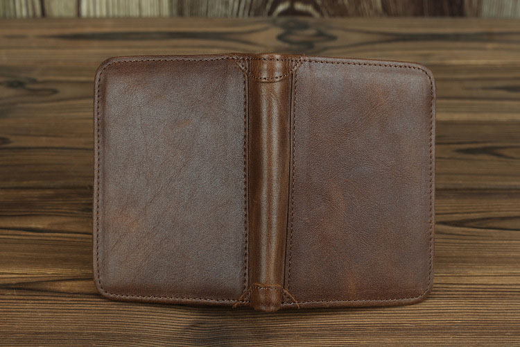 Custom Logo Crazy Horse Leather Men's Bifold Wallet with Rfid Blocking Protection