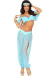 Arabian Princess Genie Halloween Adult Costumes Greek Goddess Dress Blue Color