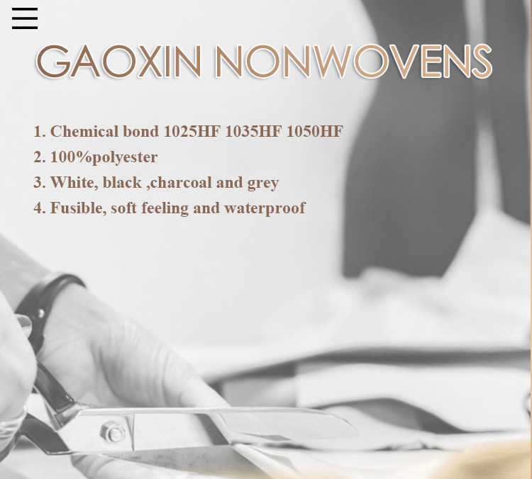 Chemical Bond Nonwoven Interlining Fabric for Garment Fusing Wide Range of Widths