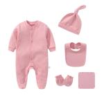 wholesale new born Infant baby baby clothes 5pcs romper pants bib sock Newborn