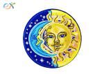 Round Shape Iron On Embroidered Patches Polyester Material For Garment