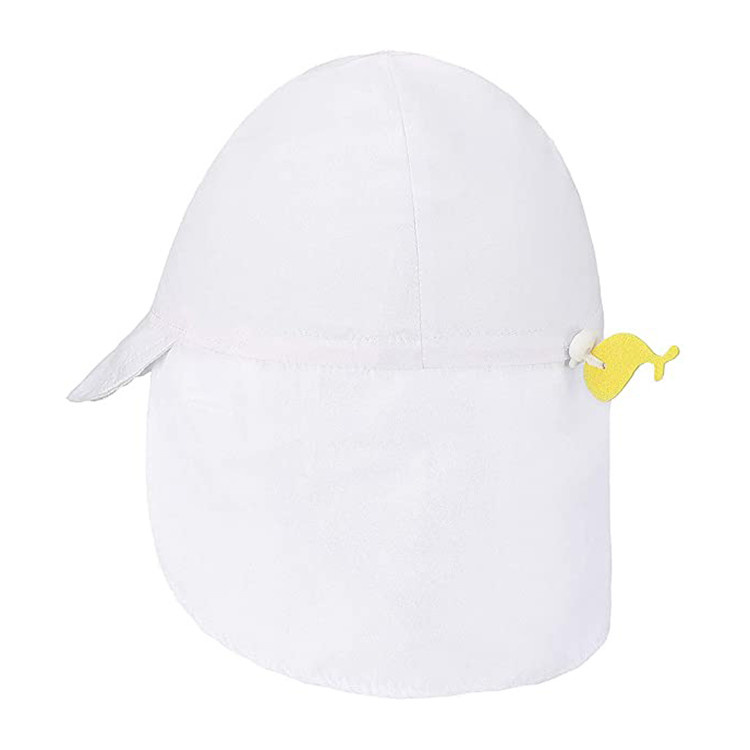 UPF 30+ Baby Girls Neck Shade Flap Bucket Cap Sun Protection Beach Hat