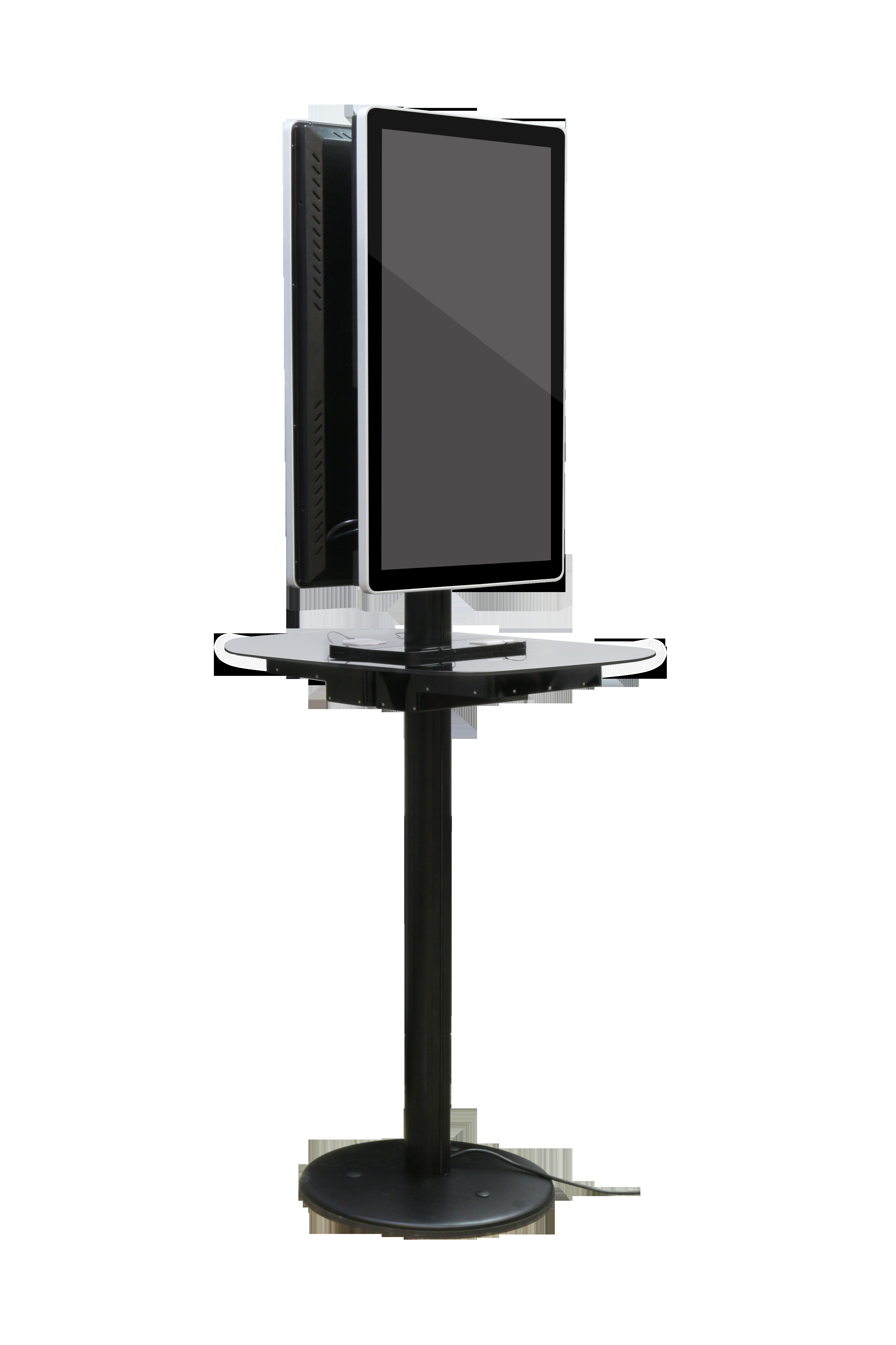 Black Commercial Phone Charging Station Double Sided Advertising Board Display