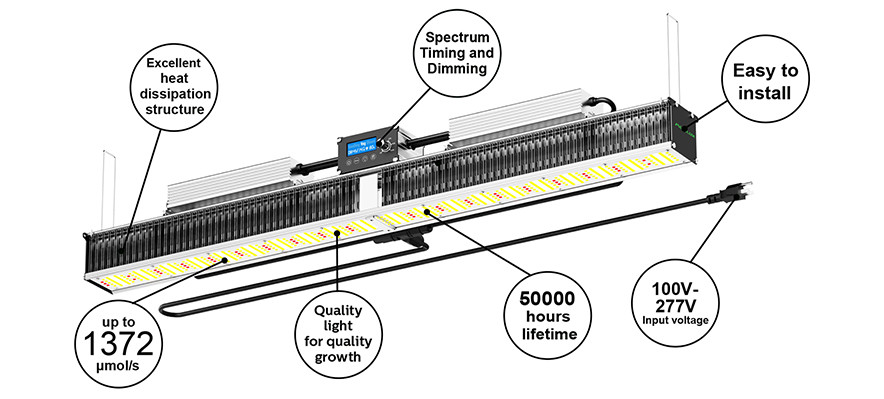 Greenhouse Lighting 480W Indoor Samsung lm301b grow light High Value Flowering Growing Led Grow Light Bar