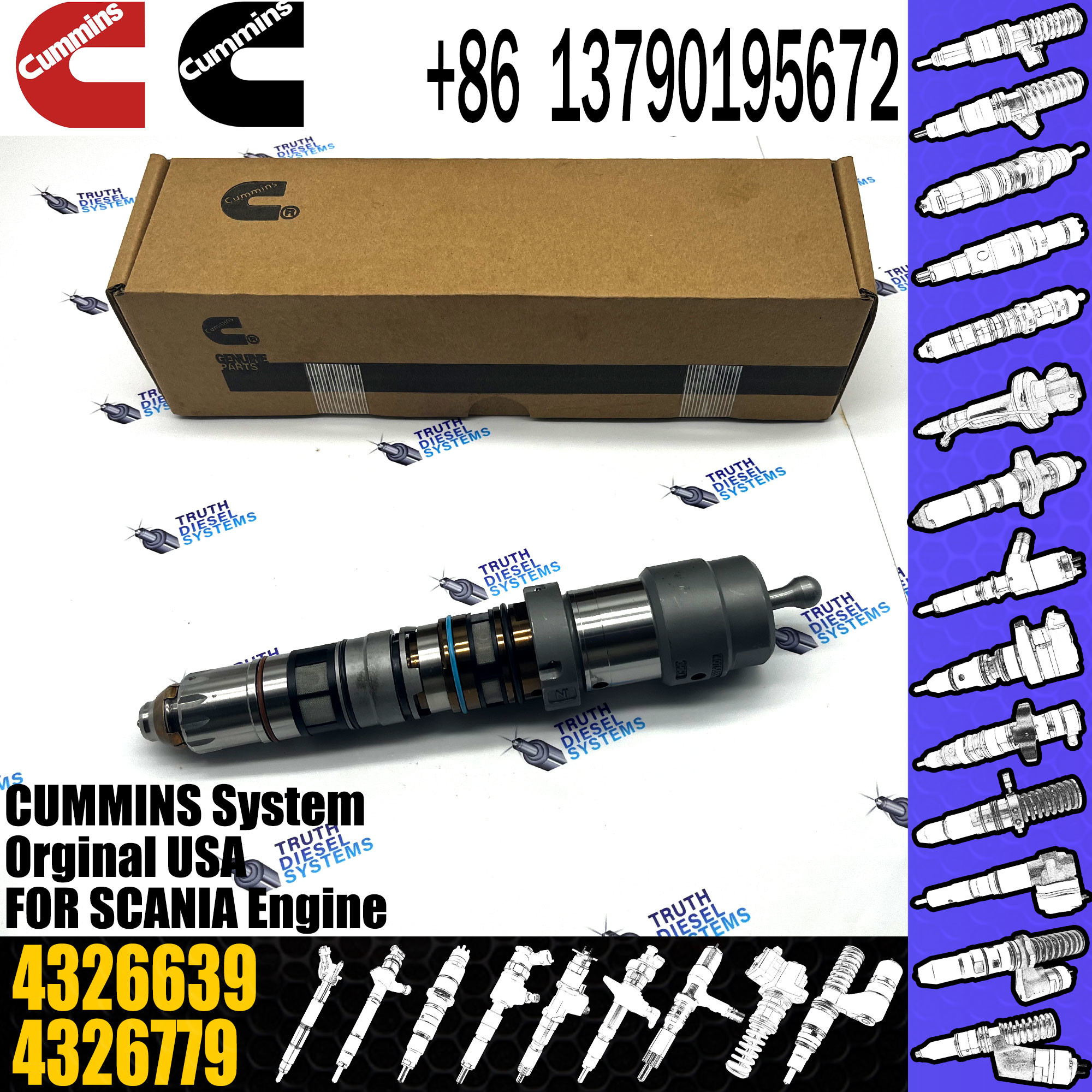 Diesel Engine Part Excavator Common Rail Fuel Injector 4088431 4076533 3766446 4088426 4088427 4326639
