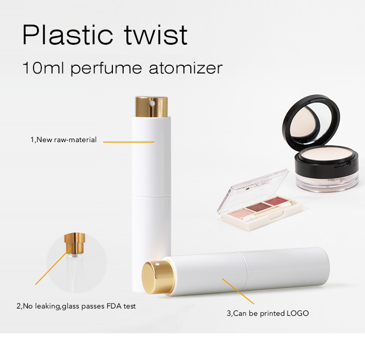 Personalized Twist Up Sprayer Mini Perfume Atomiser with 10ml inner glass vials