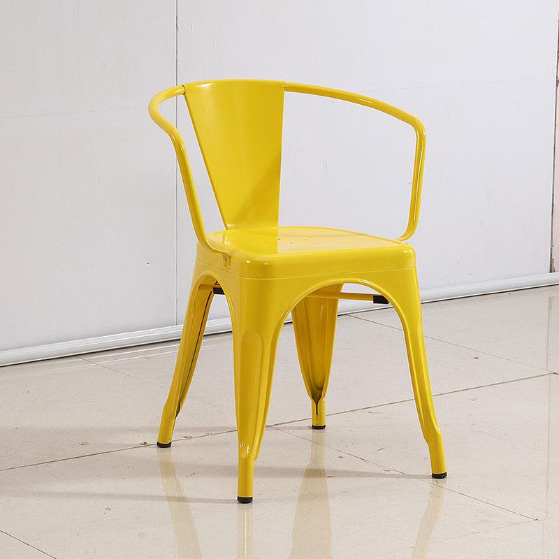 Adjustable Metal Frame Armchair Customized Metal Stacking Dining Chairs