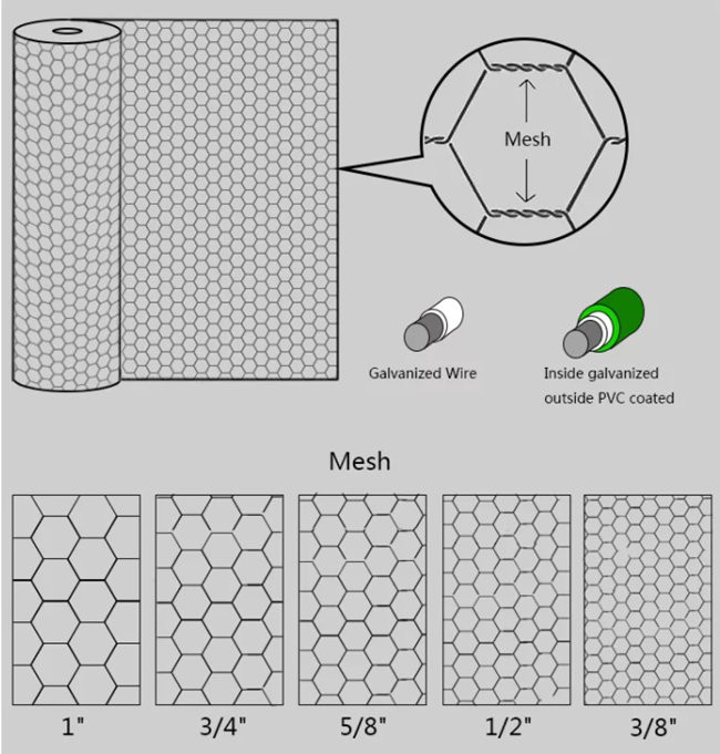 3/4 Inch 19mm Chicken Mesh Fence Electro Galvanized Hexagonal Wire Net