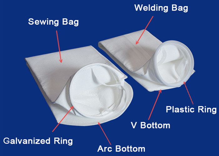 Nylon PE PP Oil Removing Monofilament Filter Bags Sewn / Welded Structure