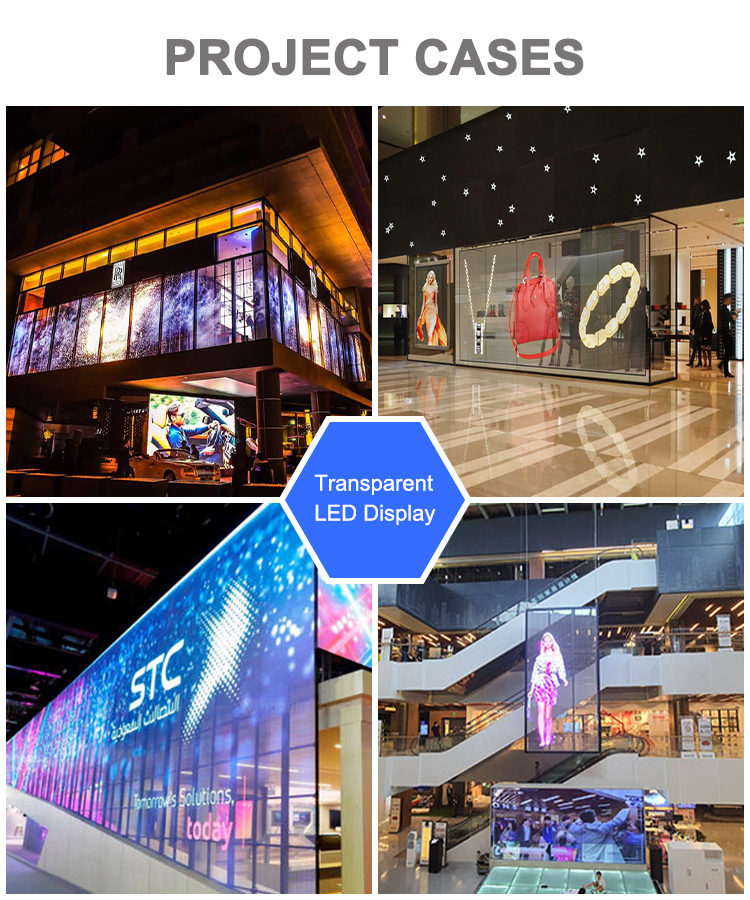 Shopping Mall LED Transparent Video Wall LED Display , Indoor Glass Wall LED Screen
