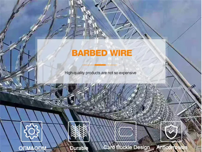 Bto-18 Bto-22 Razor Wire And Barbed Wire Anti Climb Anti Rust Strong For Prison