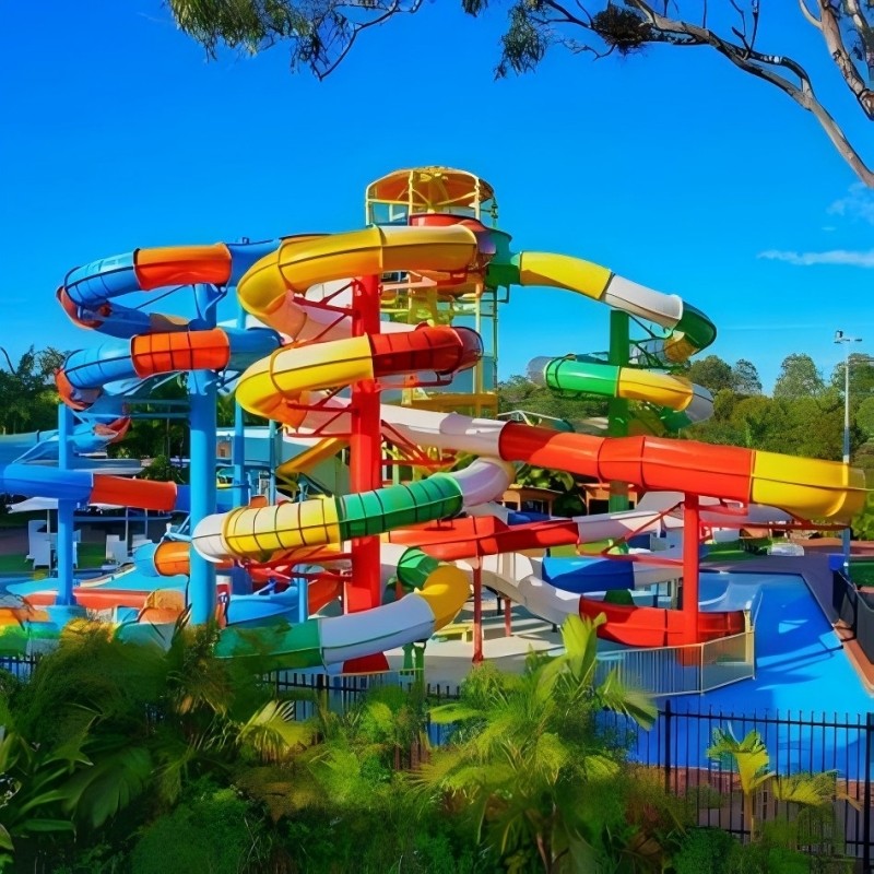ODM above Ground Swimming Pool Party Equipment Fiberglass Water Slide