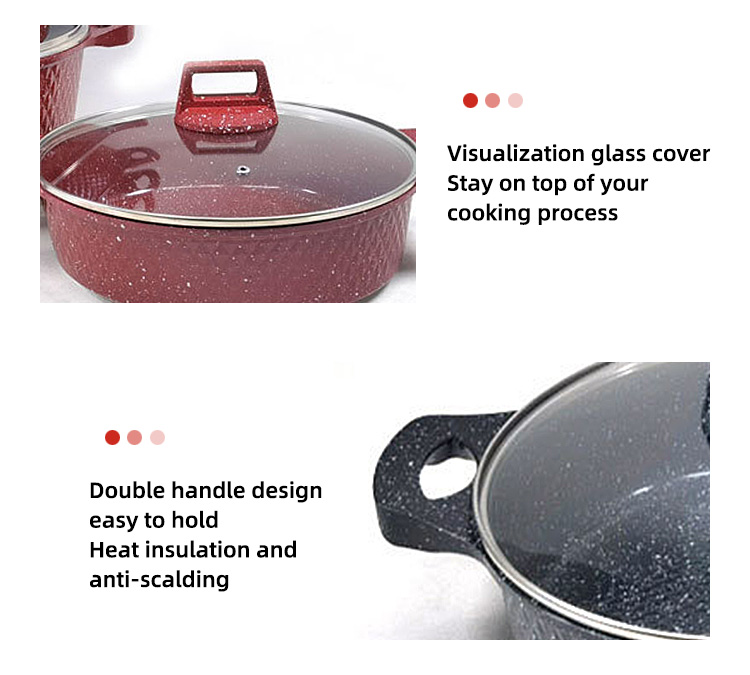 Multifunction 10pcs Black / White Cooking Pot Set Aluminum Non Stick