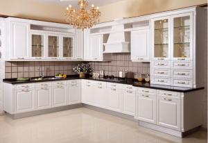 China Matt PVC door kitchen cabinet wholesale