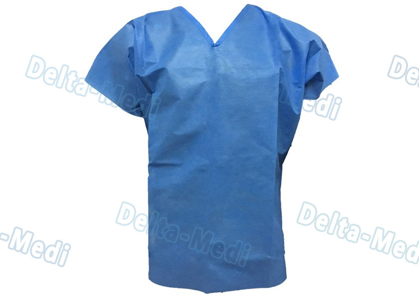 White Non Woven Disposable Visitor Coats Dust / Bacteria Isolation Eco - Friendly