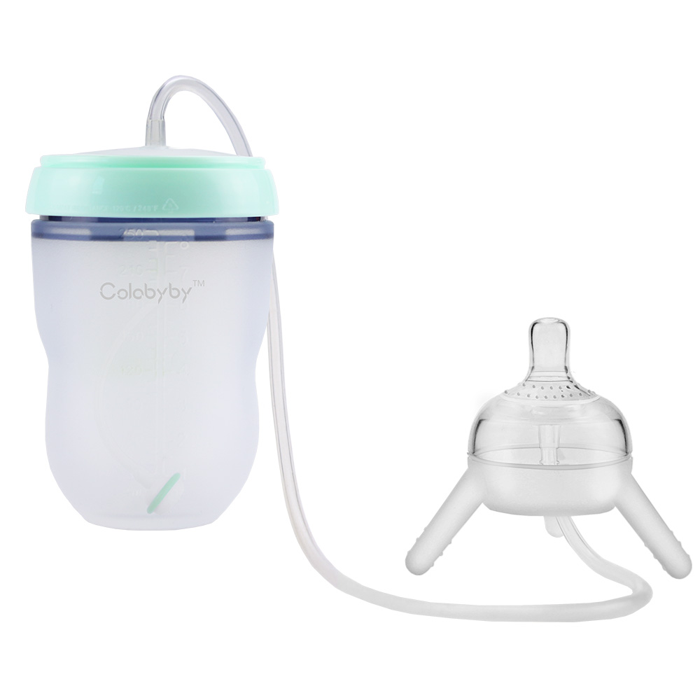 Hands Free 250cc Baby Feeding Bottle Silicone Hands Free Milk Bottle