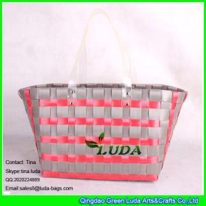 China LUDA fashion beach handbag pp strap woven oversized straw bag wholesale