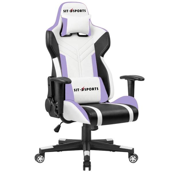 White PU Leather Racing Gaming Chair for Comfortable Gaming in Office/Home
