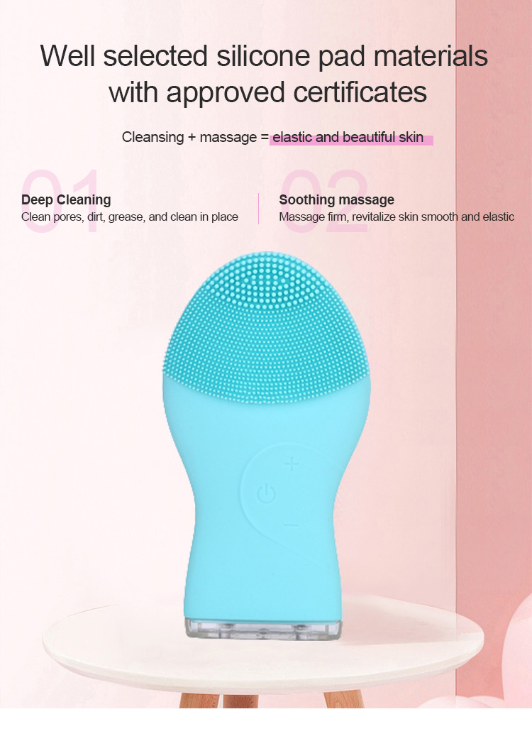 Portable Mini Electric Silicone Facial Cleanser Waterproof Ipx7