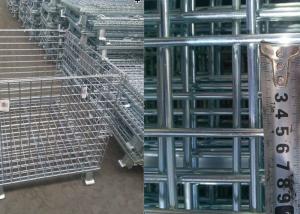 China Customized Steel Pallet Cages / Metal Mesh Storage Containers Anti Corrosion wholesale