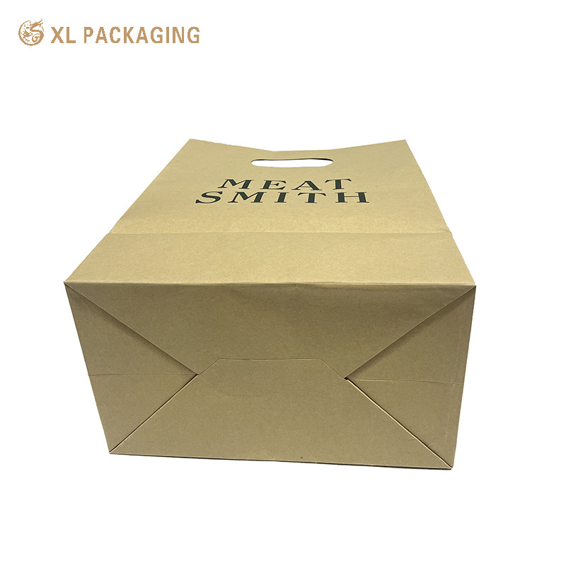 Wholesale Custom Brown Kraft Disposable Paper Bag For Food Packaging Takeaway With Handle