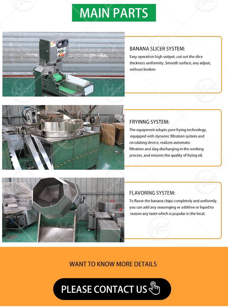 200kg One Hour Semi-Automatic Banana Chips Production Line Small Plantain Chips Machine
