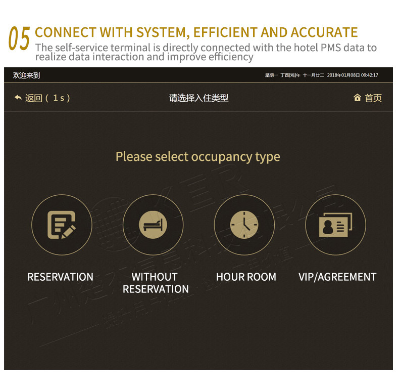 Hotel Card Touch Screen Kiosk Credit Card Payment Machine Self Check In Kiosk