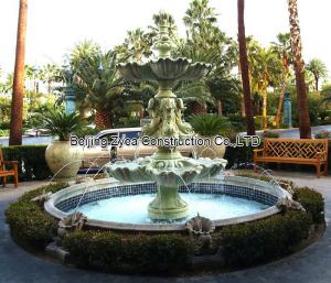 China Garden stone fountain with pool, outdoor green marble fountain , decorative fountain wholesale