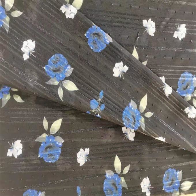 Silver Yarn Sublimation Printed Fabric 75dx75d Digital Printed 120gsm Polyester Fabric