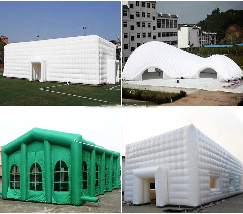 LED Light Inflatable Advertising Balloons Inflatable Air Cube Tent For Rental