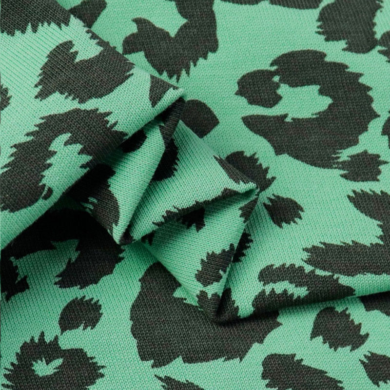 100% Cotton180cm Stretch Knitted Fabric 240gsm Leopard Print Jersey Fabric