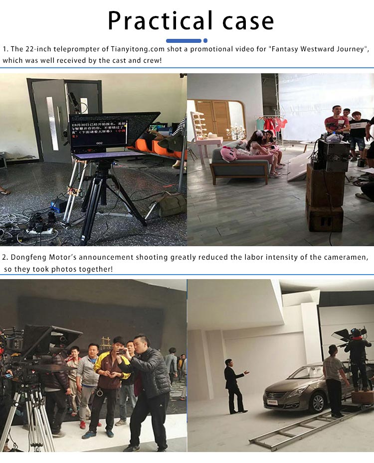 TYSTvideo 24 inch High Brightness Autocue Camera Teleprompter for Black News Broadcasting