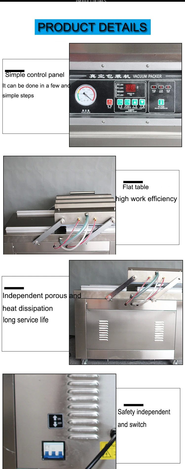 50HZ Food Vacuum Packaging Machine Vacuum Preservation Sealing Machine