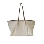 Cotton Cosmetic Shoulder Zip Beach 50cm Handle Canvas Bag
