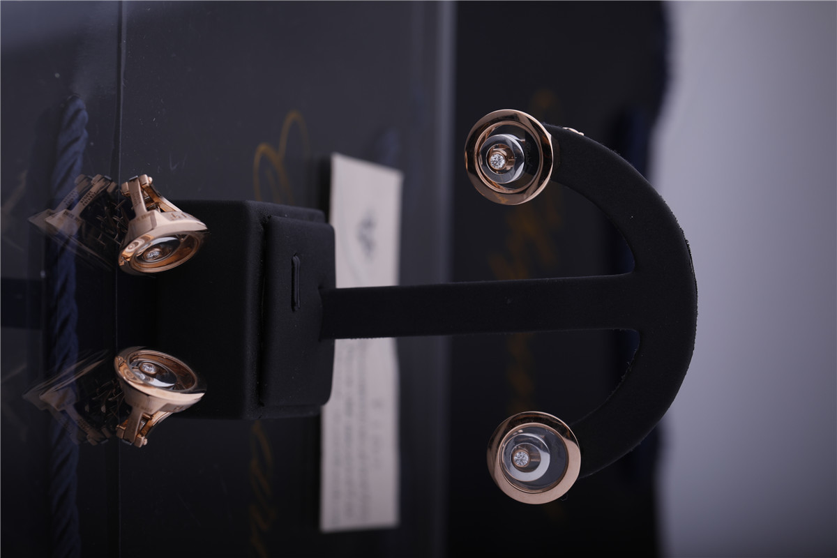 Chopard HAPPY SPIRIT EARRINGS in ETHICAL ROSE GOLD ETHICAL WHITE GOLD with DIAMONDS