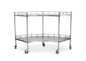 China Medical Stainless Steel 304 Fan Shape Instrument Trolley On Casters wholesale