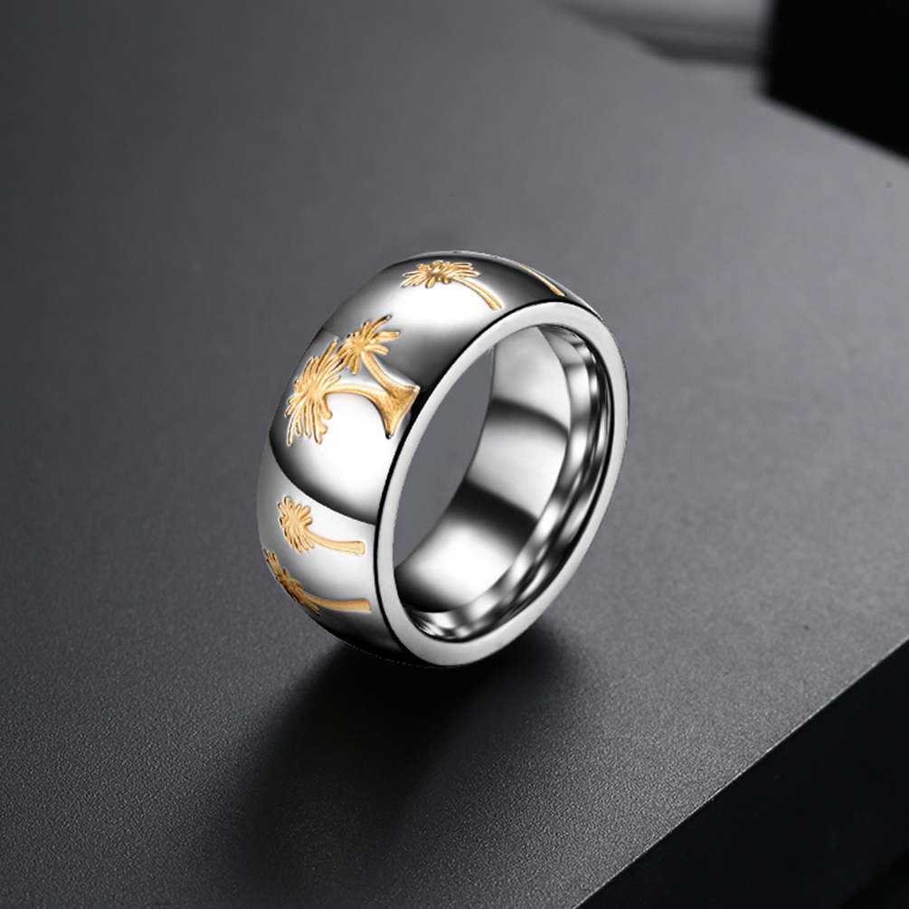 Minimalist Stainless Steel Ring Jewelry Fashion Classic Round Engagement Ring